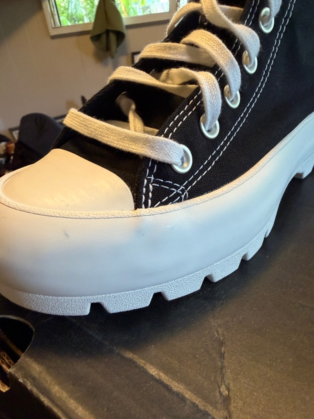 Converse Chuck All Star Lugged High Top Platform Sneakers in Black and White. - Picture 5 of 7
